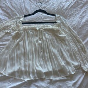 White off the shoulder long sleeve blouse